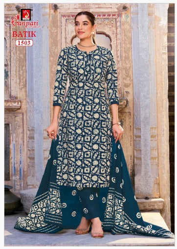 Batik Vol 15 Ganpati Readymade Cotton Pant Suits Exporter Ahmedabad