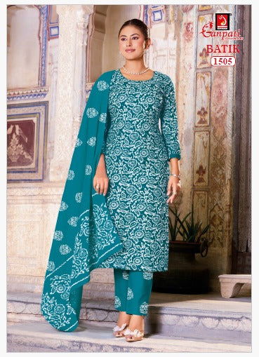 Batik Vol 15 Ganpati Readymade Cotton Pant Suits Exporter Ahmedabad