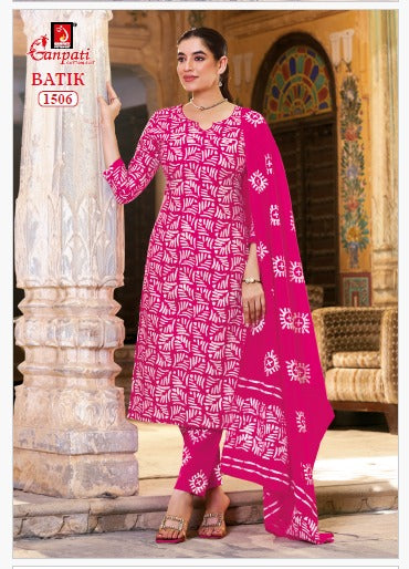 Batik Vol 15 Ganpati Readymade Cotton Pant Suits Exporter Ahmedabad