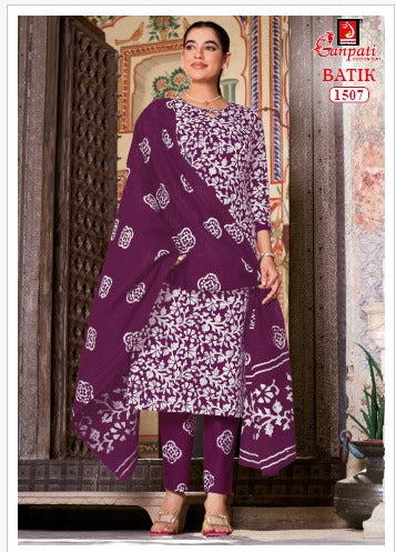 Batik Vol 15 Ganpati Readymade Cotton Pant Suits Exporter Ahmedabad