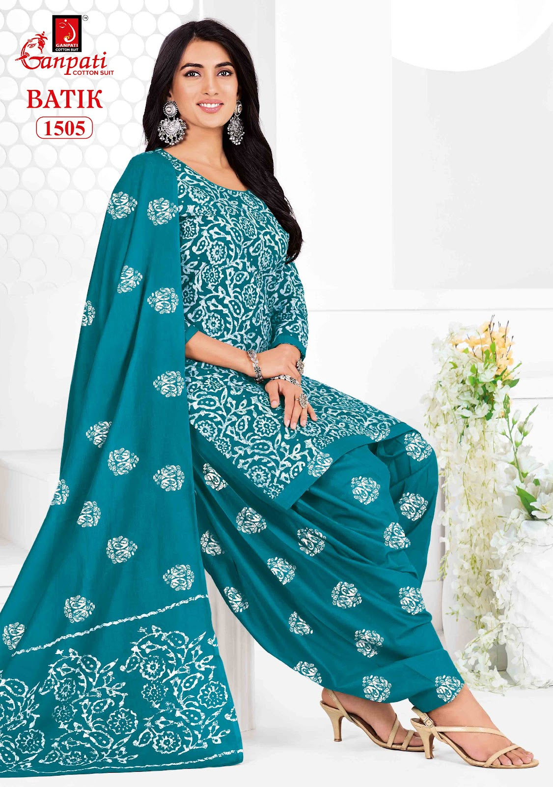 Batik Vol 15 Ganpati Readymade Cotton Patiyala Suits Supplier Ahmedabad