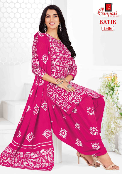 Batik Vol 15 Ganpati Readymade Cotton Patiyala Suits Supplier Ahmedabad