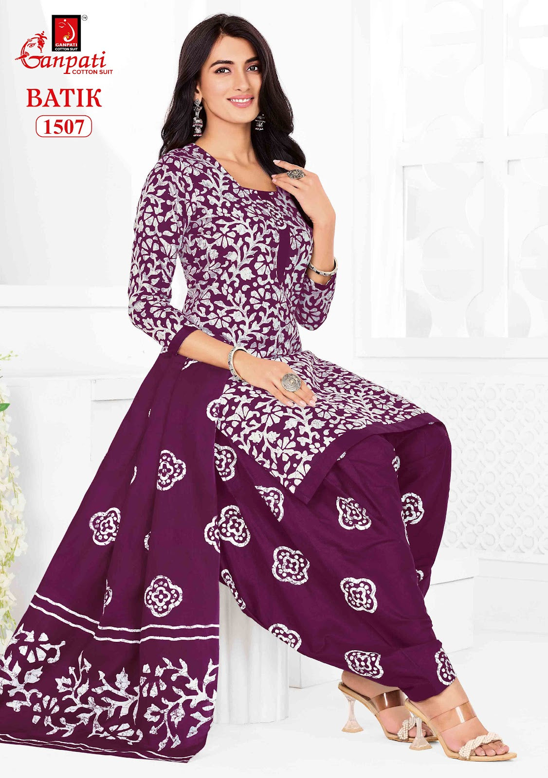 Batik Vol 15 Ganpati Readymade Cotton Patiyala Suits Supplier Ahmedabad