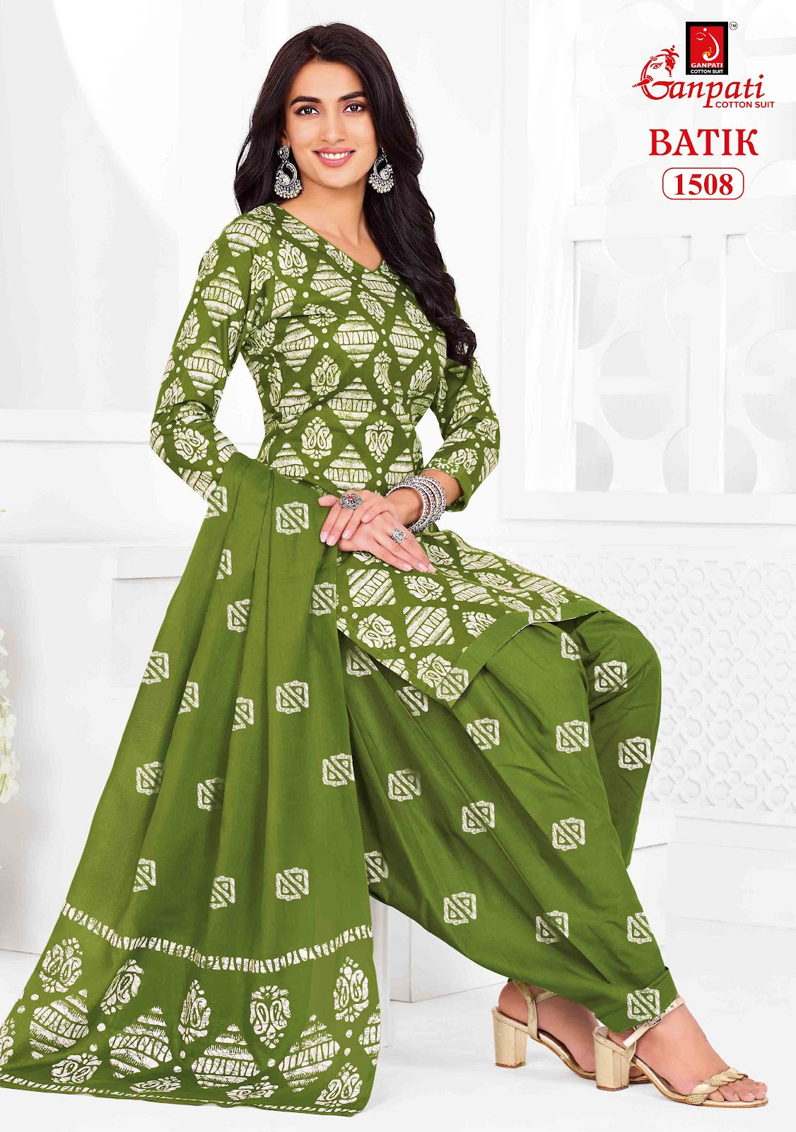 Batik Vol 15 Ganpati Readymade Cotton Patiyala Suits Supplier Ahmedabad