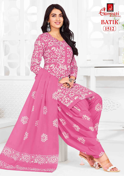 Batik Vol 15 Ganpati Readymade Cotton Patiyala Suits Supplier Ahmedabad
