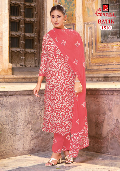 Batik Vol 15 With Pant Ganpati Cotton Dress Material Exporter