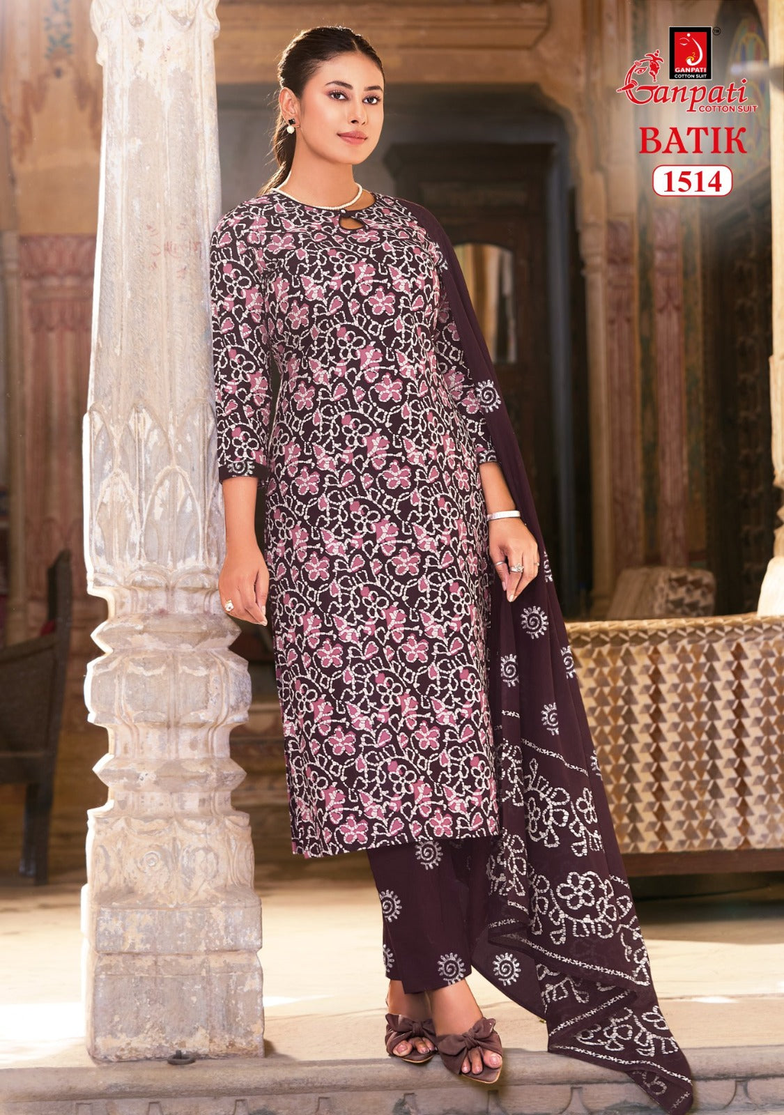 Batik Vol 15 With Pant Ganpati Cotton Dress Material Exporter