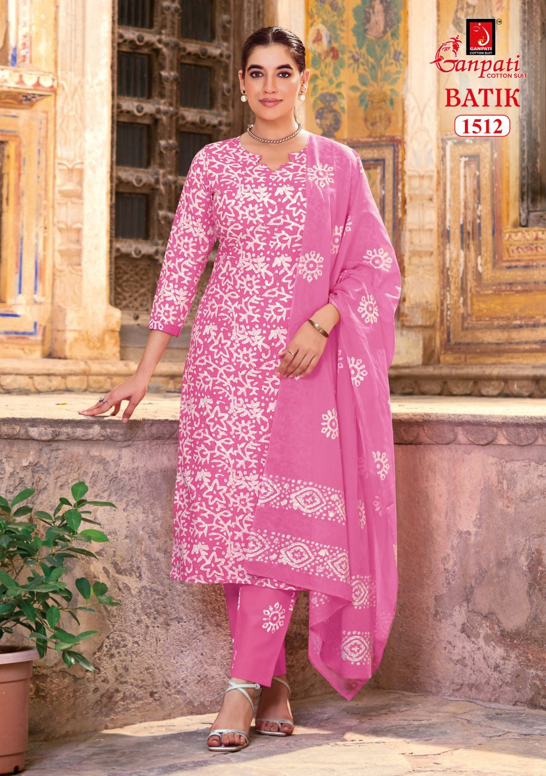 Batik Vol 15 With Pant Ganpati Cotton Dress Material Exporter