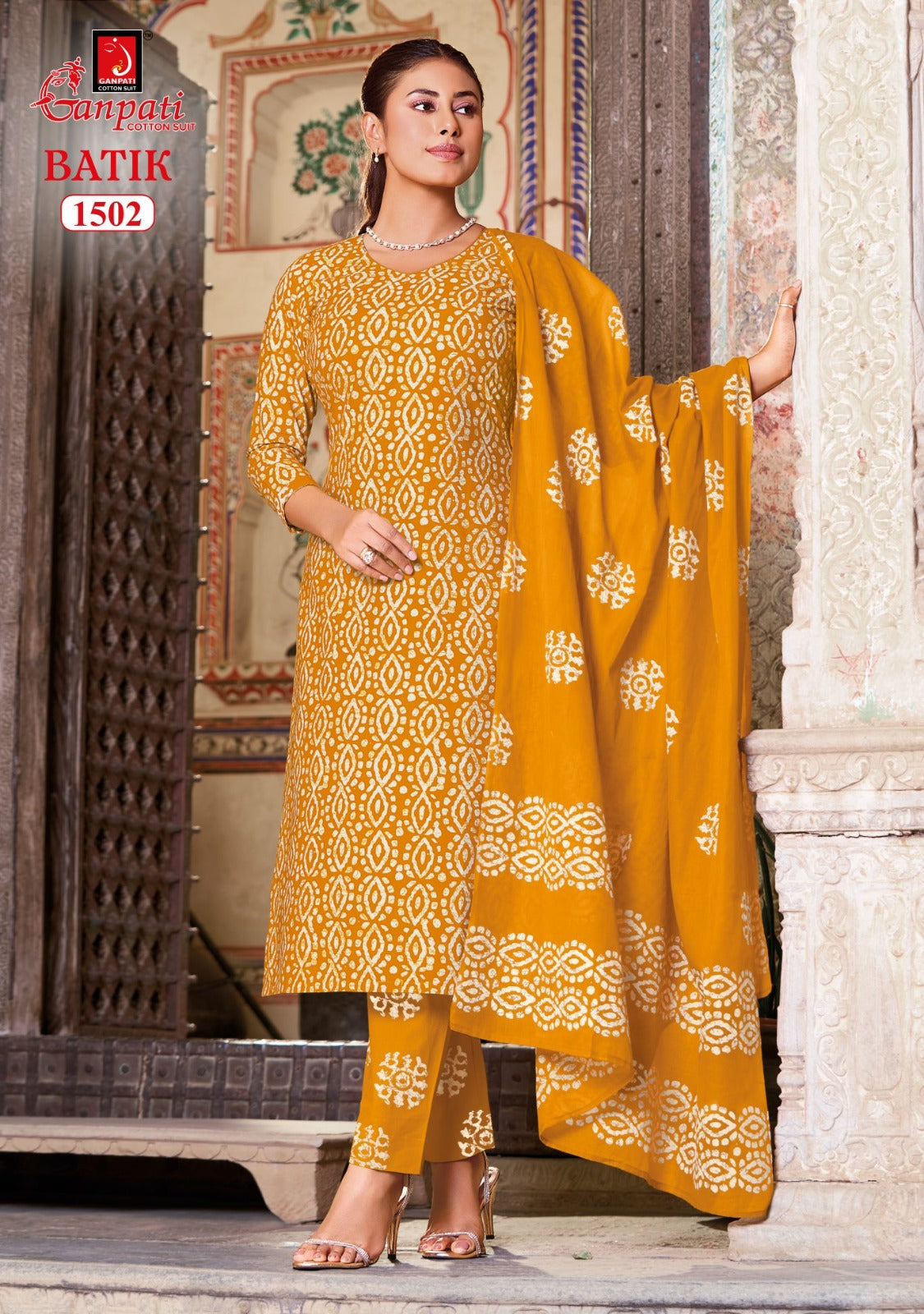 Batik Vol 15 With Pant Ganpati Cotton Dress Material Exporter
