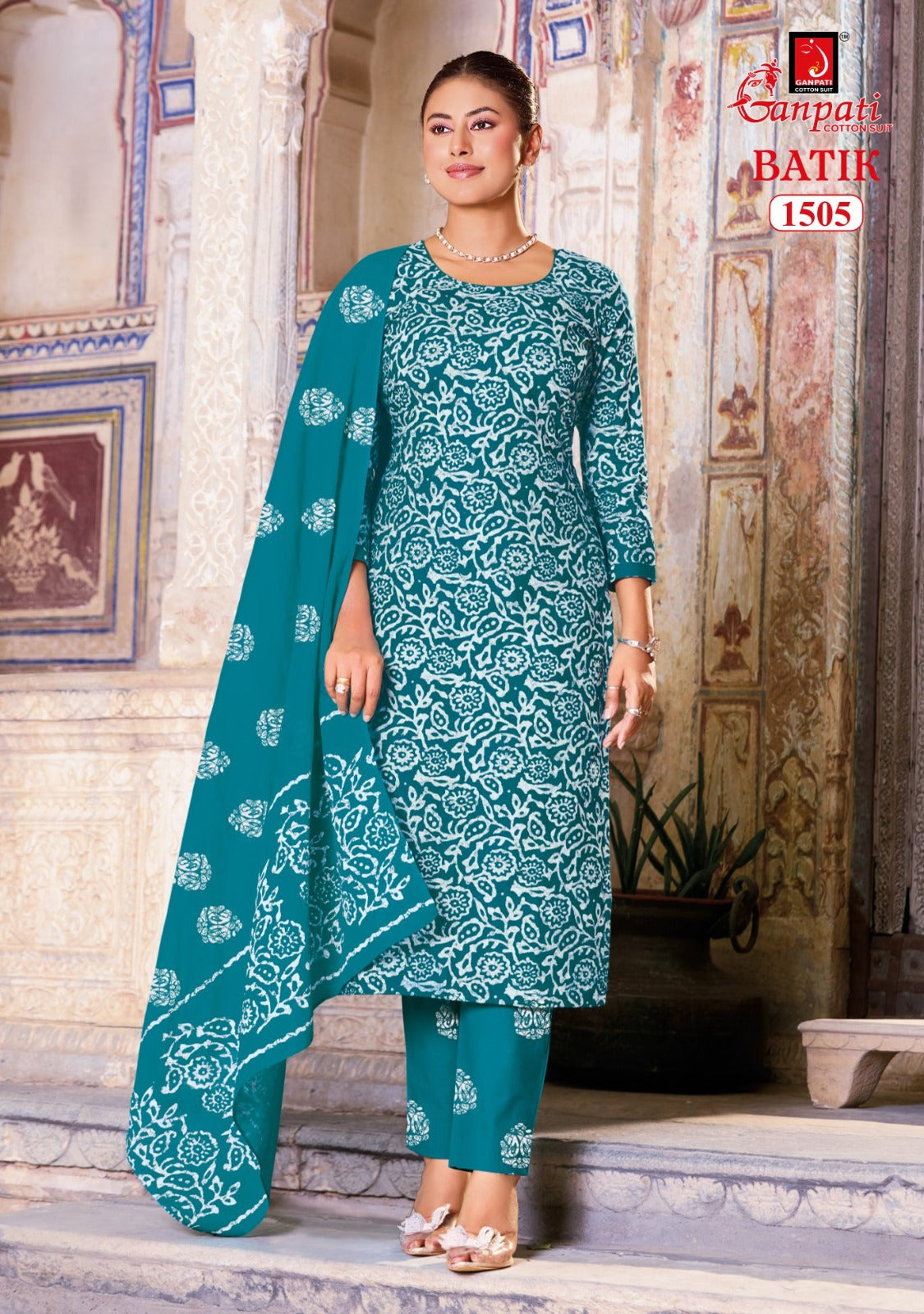 Batik Vol 15 With Pant Ganpati Cotton Dress Material Exporter