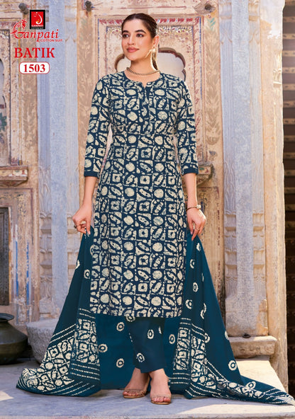 Batik Vol 15 With Pant Ganpati Cotton Dress Material Exporter