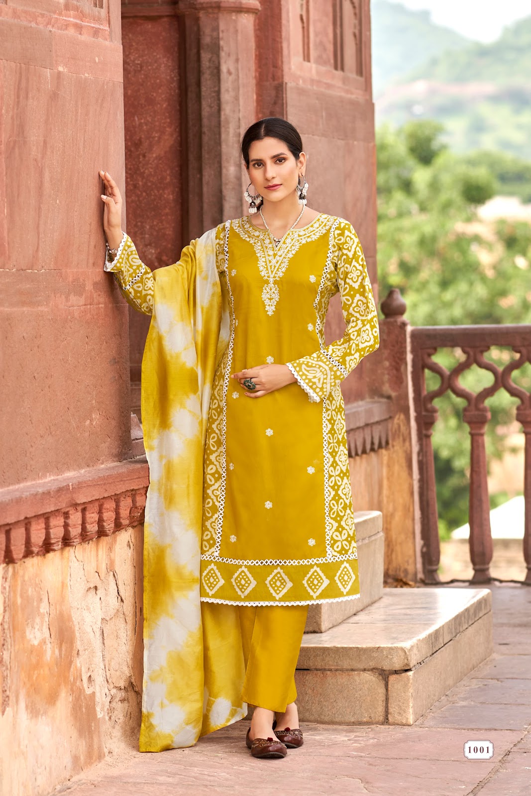 Batik 3 Ossm Chanderi Readymade Pant Style Suits Supplier