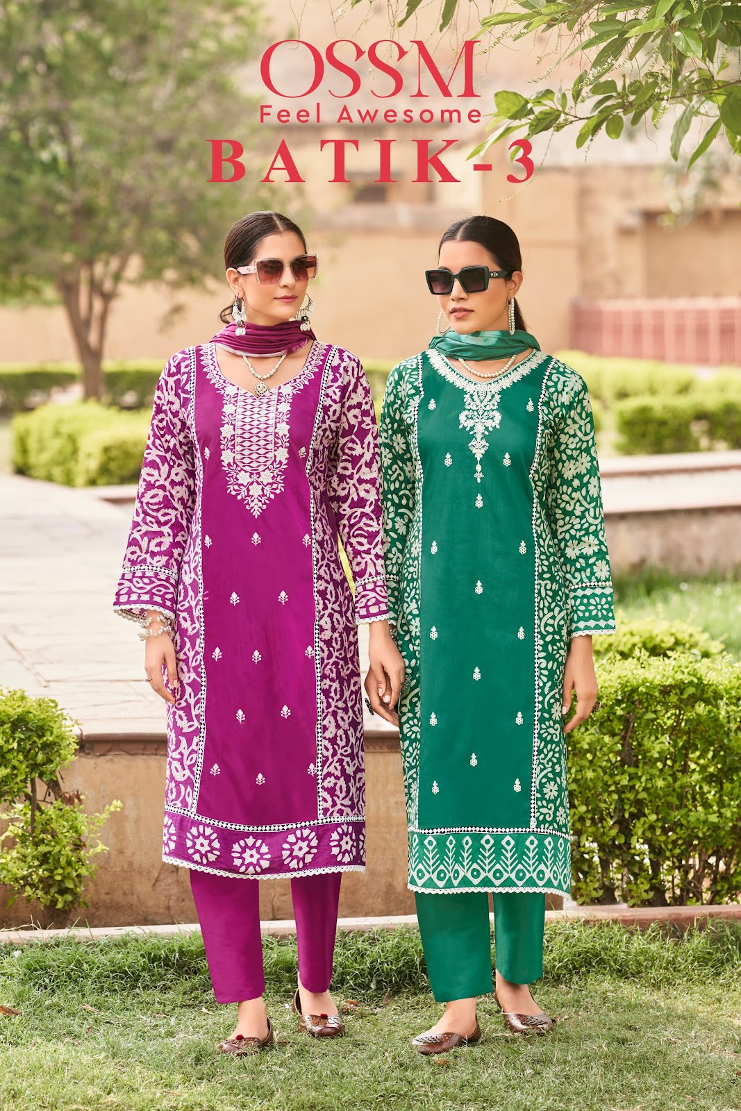 Batik 3 Ossm Chanderi Readymade Pant Style Suits Supplier