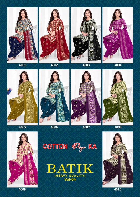 Batik Vol 4 Js Priya Poplin Readymade Cotton Patiyala Suits Manufacturer Ahmedabad