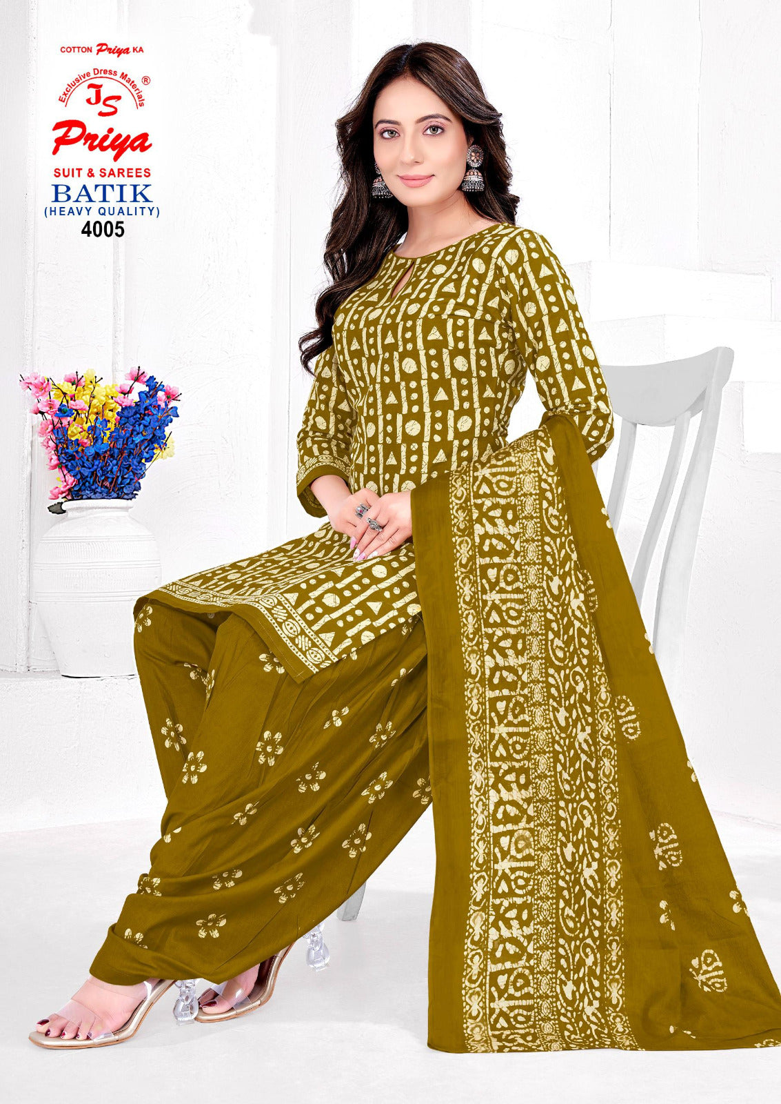 Batik Vol 4 Js Priya Poplin Readymade Cotton Patiyala Suits Manufacturer Ahmedabad