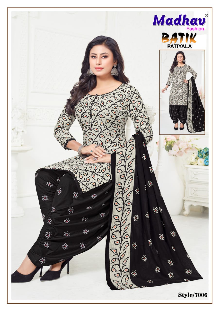 Batik Vol 7 Madhav Fashion Readymade Cotton Patiyala Suits Supplier Gujarat