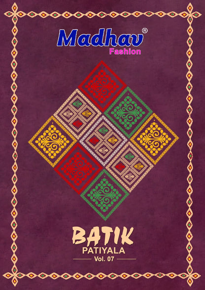Batik Vol 7 Madhav Fashion Readymade Cotton Patiyala Suits Supplier Gujarat