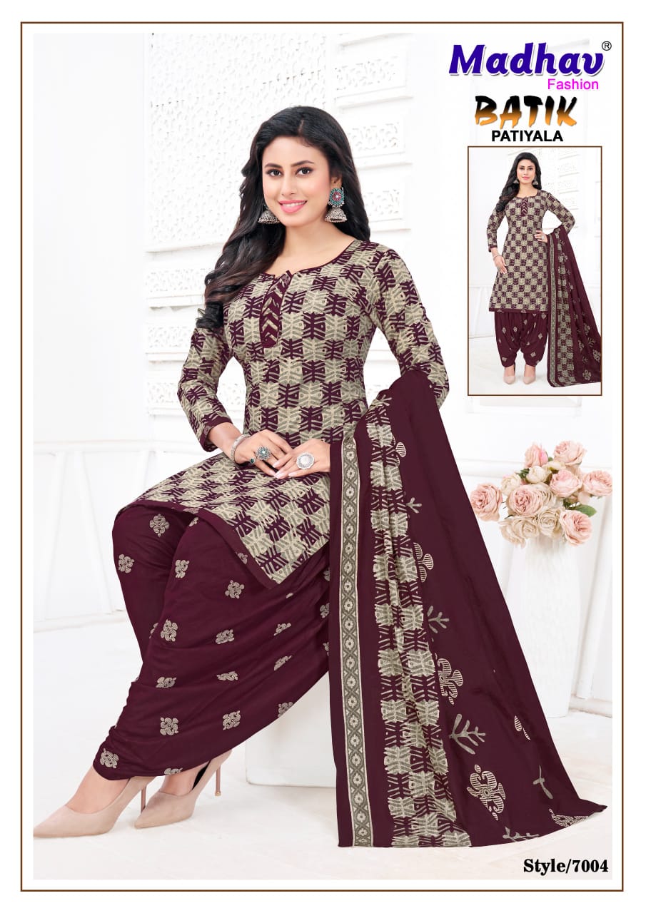 Batik Vol 7 Madhav Fashion Readymade Cotton Patiyala Suits Supplier Gujarat