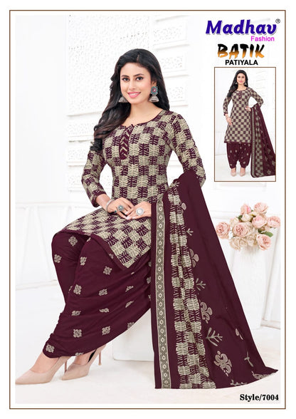 Batik Vol 7 Madhav Fashion Readymade Cotton Patiyala Suits Supplier Gujarat