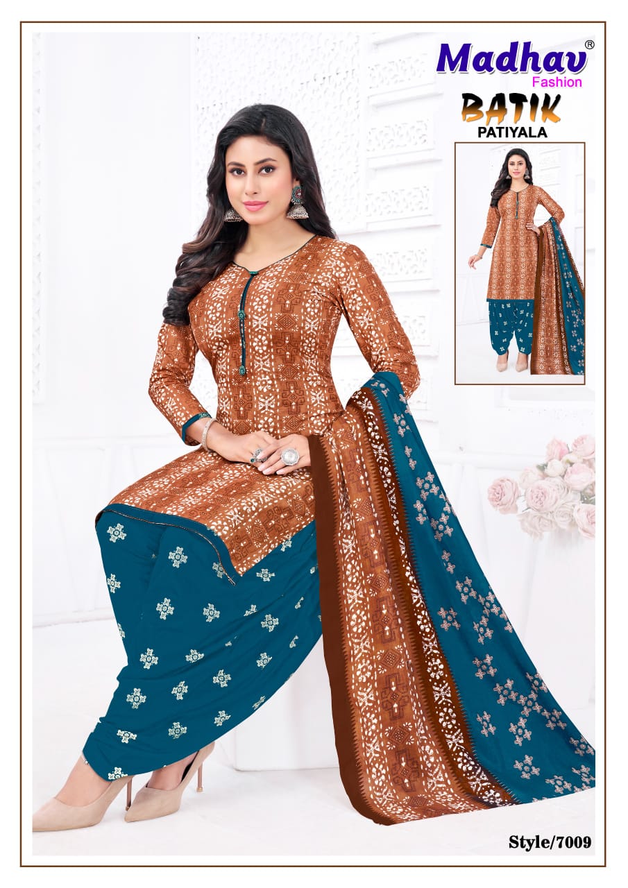Batik Vol 7 Madhav Fashion Readymade Cotton Patiyala Suits Supplier Gujarat