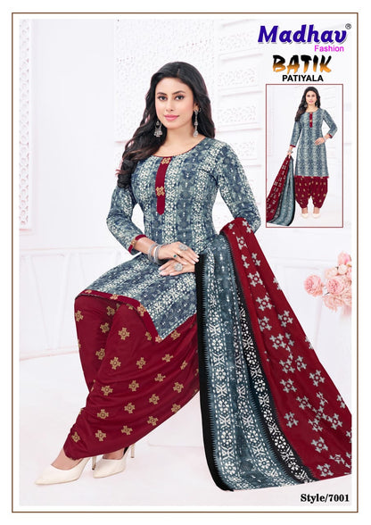 Batik Vol 7 Madhav Fashion Readymade Cotton Patiyala Suits Supplier Gujarat