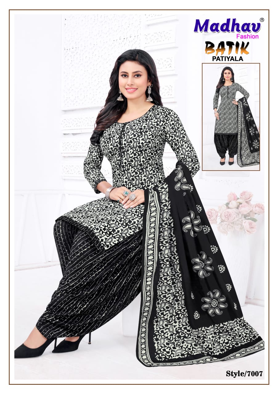 Batik Vol 7 Madhav Fashion Readymade Cotton Patiyala Suits Supplier Gujarat