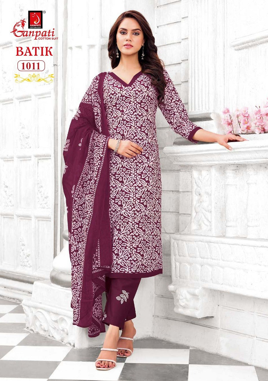 Batik With Pant Vol 10 Ganpati Cotton Readymade Pant Style Suits Wholesale Rate