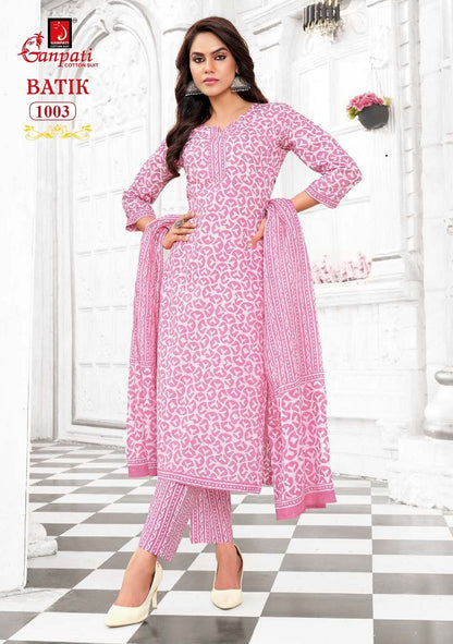 Batik With Pant Vol 10 Ganpati Cotton Readymade Pant Style Suits Wholesale Rate