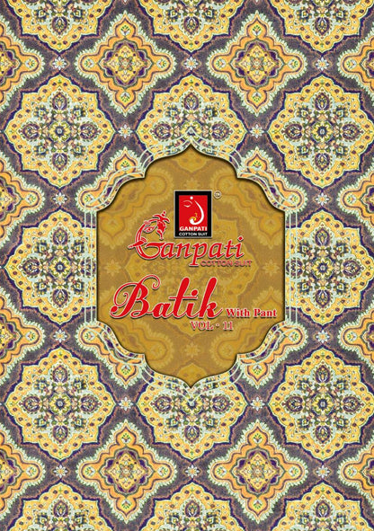 Batik With Pant Vol 11 Ganpati Cotton Readymade Pant Style Suits Manufacturer Ahmedabad