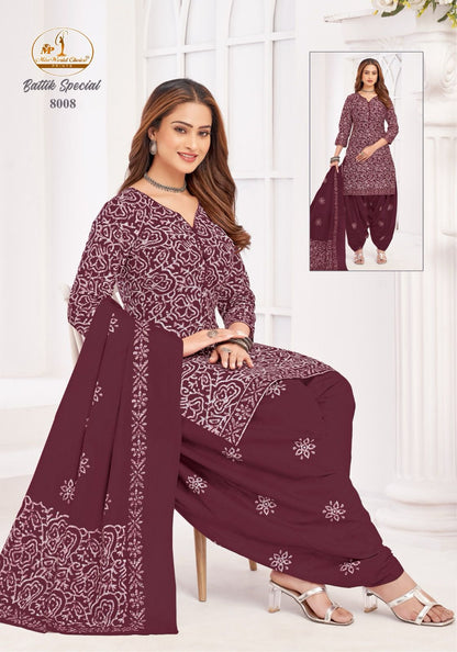 Battik Special Vol 8 Miss World Choice Cotton Dress Material Wholesaler