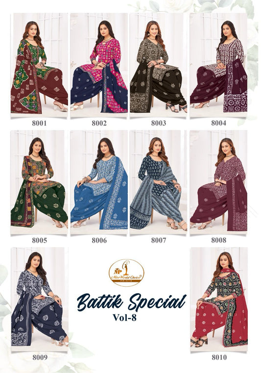 Battik Special Vol 8 Miss World Choice Cotton Dress Material Wholesaler