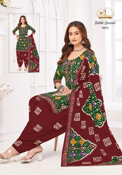 Battik Special Vol 8 Miss World Choice Cotton Dress Material Wholesaler