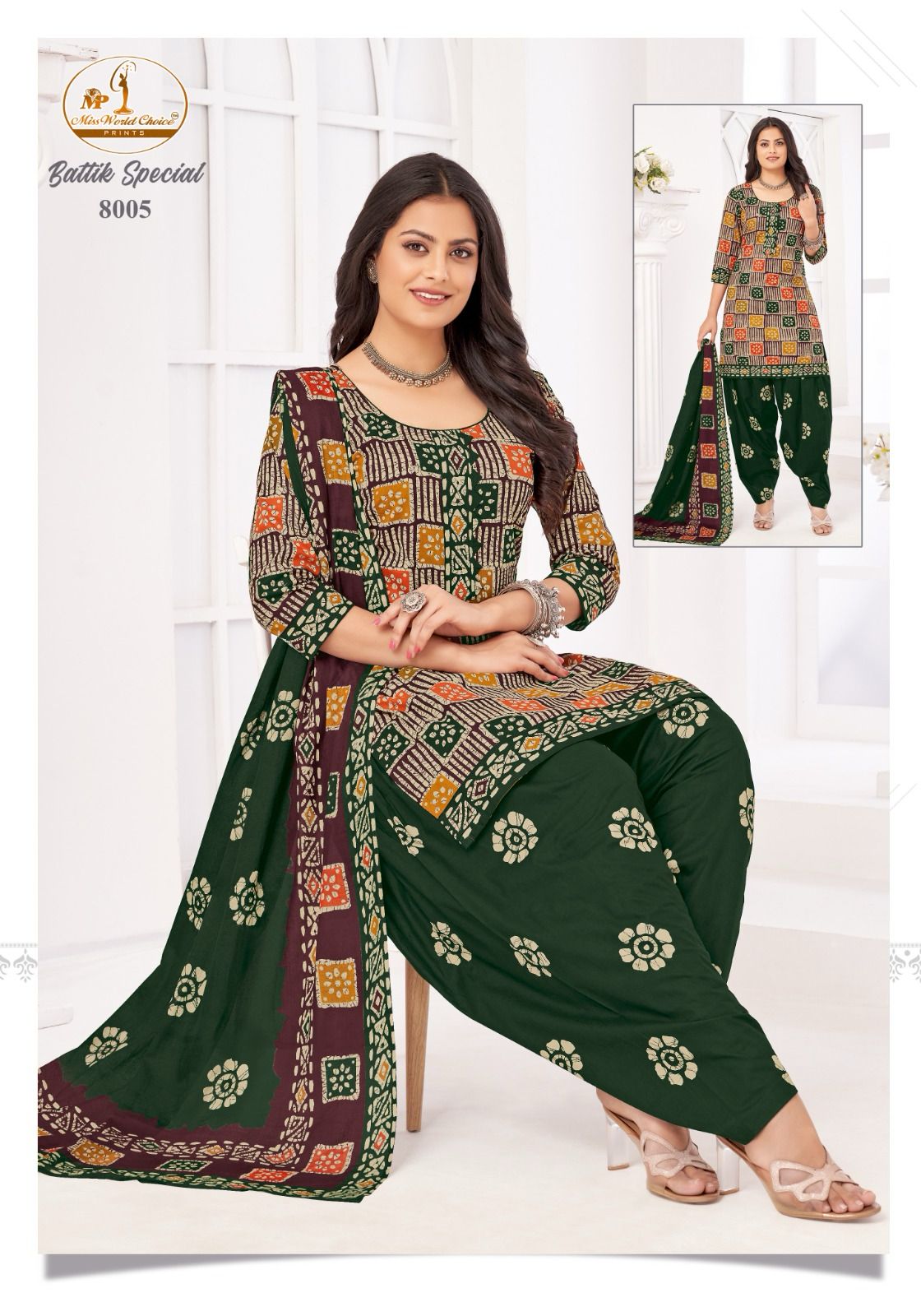 Battik Special Vol 8 Miss World Choice Cotton Dress Material Wholesaler
