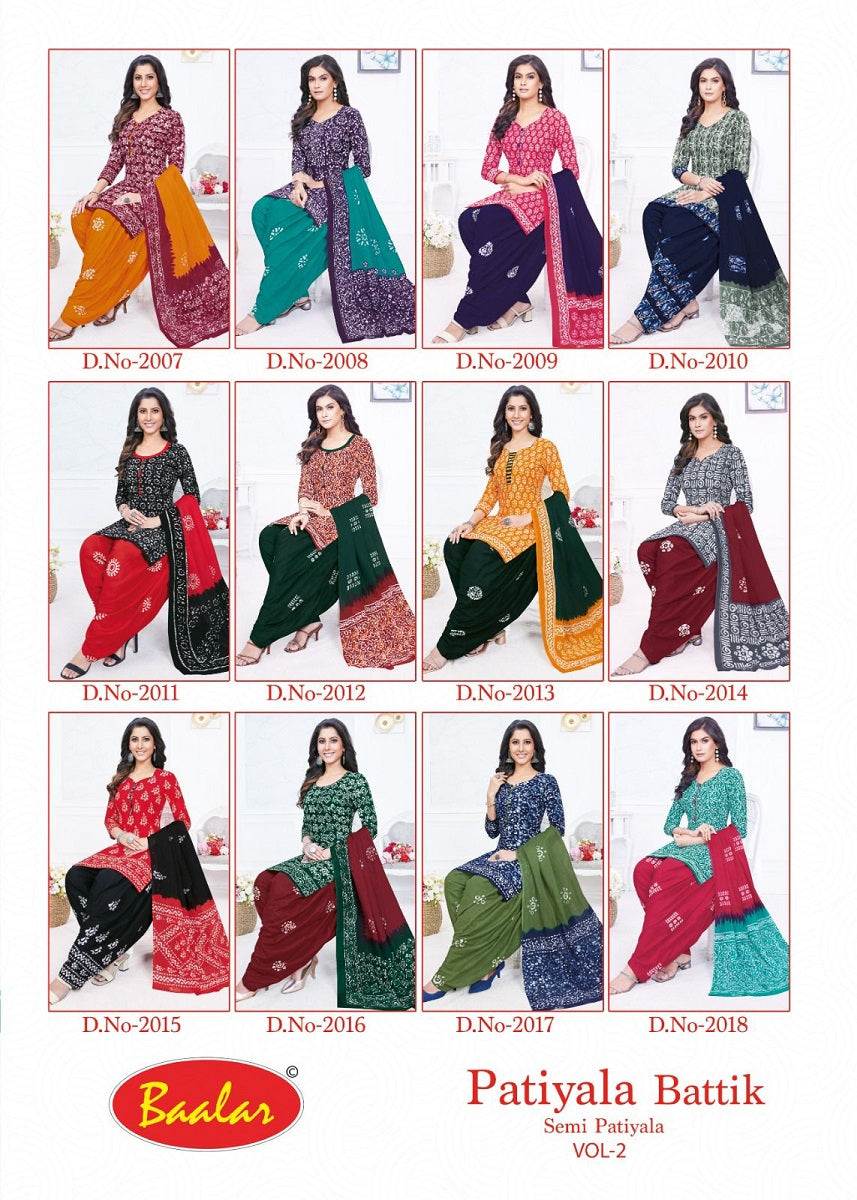 Battik Vol 2 Baalar Cotton Patiyala Style Suits