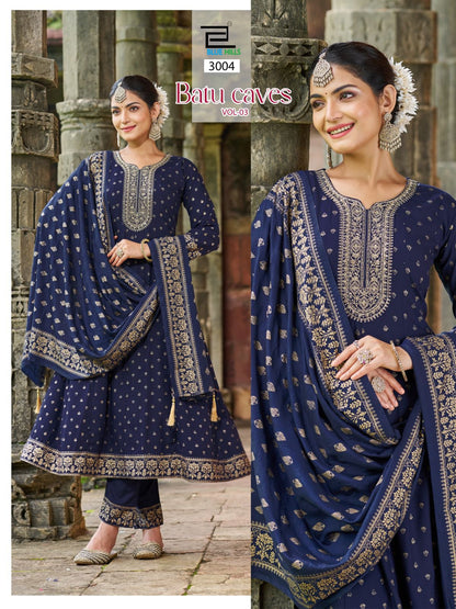 Batu Caves Vol 3 Blue Hills Rayon 14Kg Readymade Anarkali Suits Manufacturer Ahmedabad