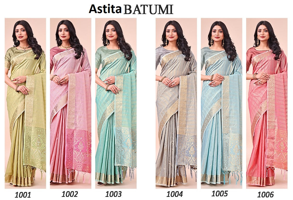Batumi 1001-1006 Astita Organza Sarees Wholesale Price