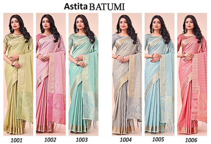 Batumi 1001-1006 Astita Organza Sarees Wholesale Price
