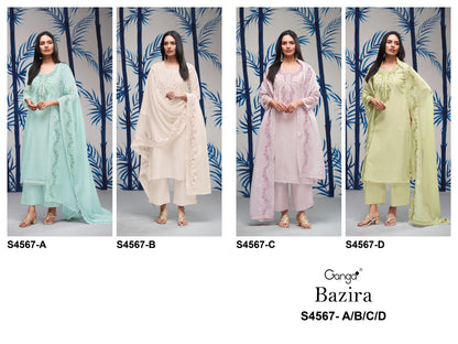 Bazira 4567 Ganga Mul Chanderi Pant Style Suits Manufacturer Ahmedabad