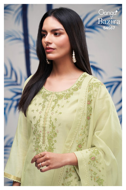 Bazira 4567 Ganga Mul Chanderi Pant Style Suits Manufacturer Ahmedabad