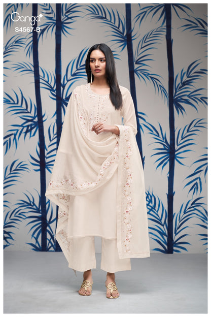 Bazira 4567 Ganga Mul Chanderi Pant Style Suits Manufacturer Ahmedabad