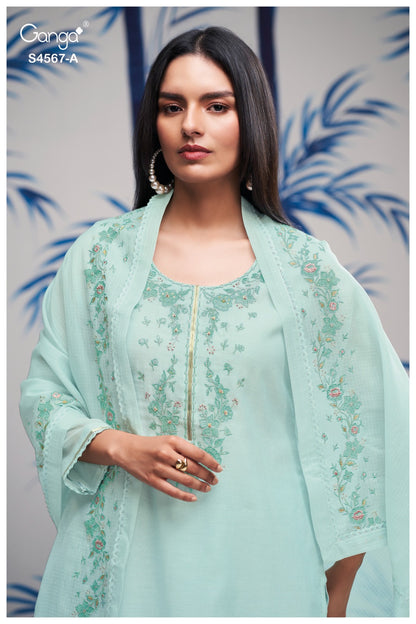 Bazira 4567 Ganga Mul Chanderi Pant Style Suits Manufacturer Ahmedabad