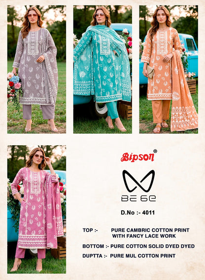 Be 6E 4009-4010-4011 Bipson Prints Cotton Pant Style Suits Exporter India