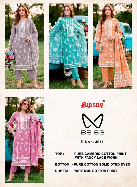 Be 6E 4009-4010-4011 Bipson Prints Cotton Pant Style Suits Exporter India