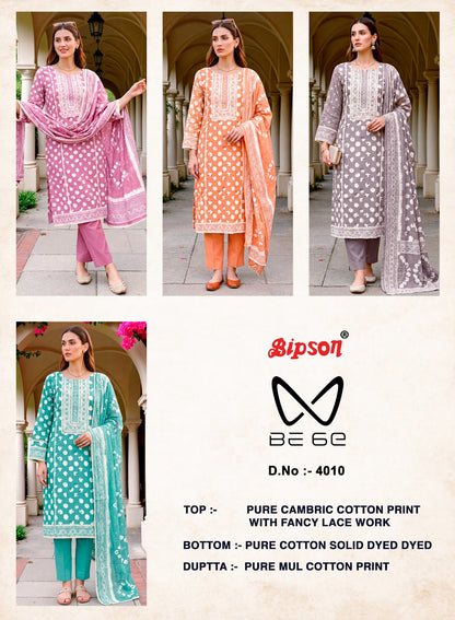 Be 6E 4009-4010-4011 Bipson Prints Cotton Pant Style Suits Exporter India