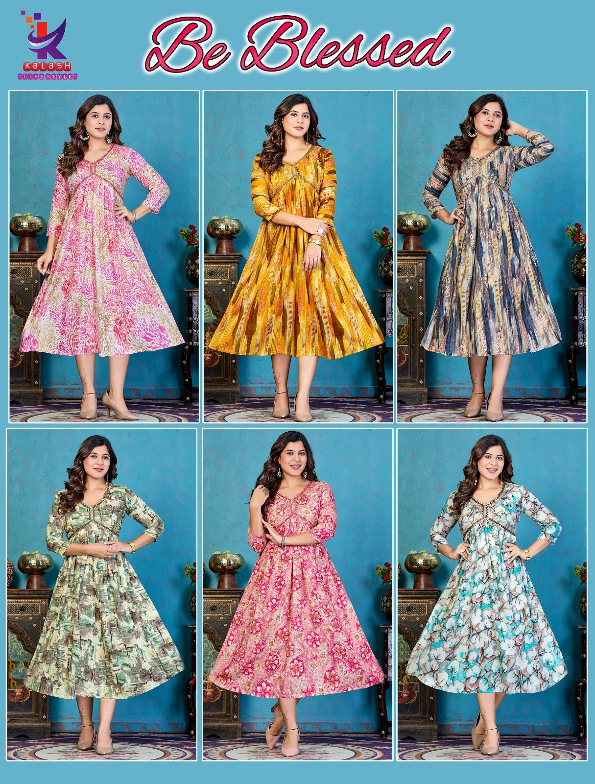 Be Blessed Mlm Kalash Lifestyle Rayon 14Kg Kurtis Exporter