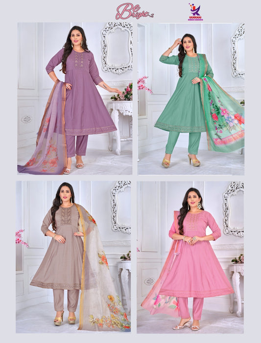 Be Bright 2 Mlm Kalash Lifestyle Vertican Readymade Anarkali Suits Wholesale Price