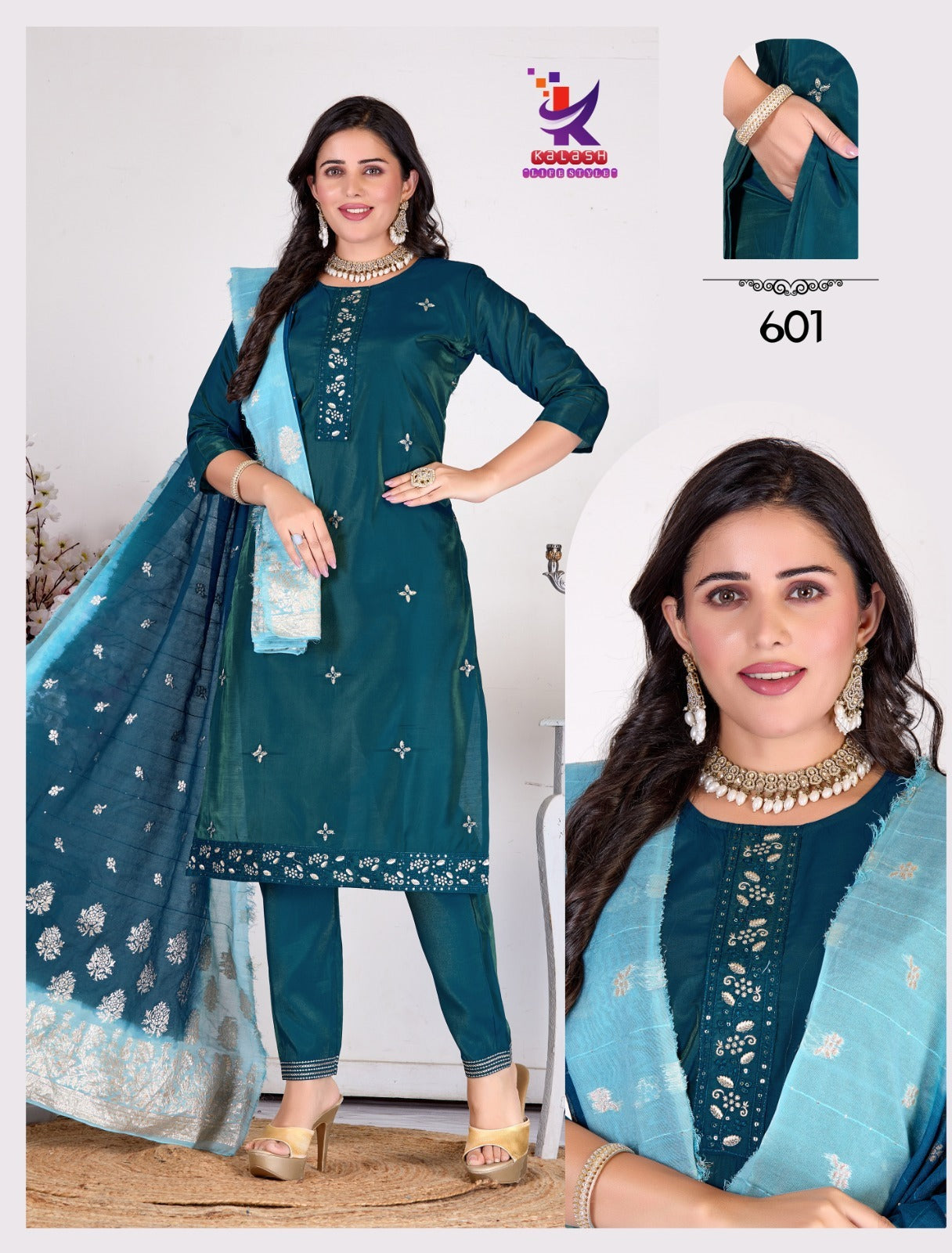 Be Different 2 Mlm Kalash Lifestyle Roman Simmer Readymade Pant Style Suits Wholesaler India