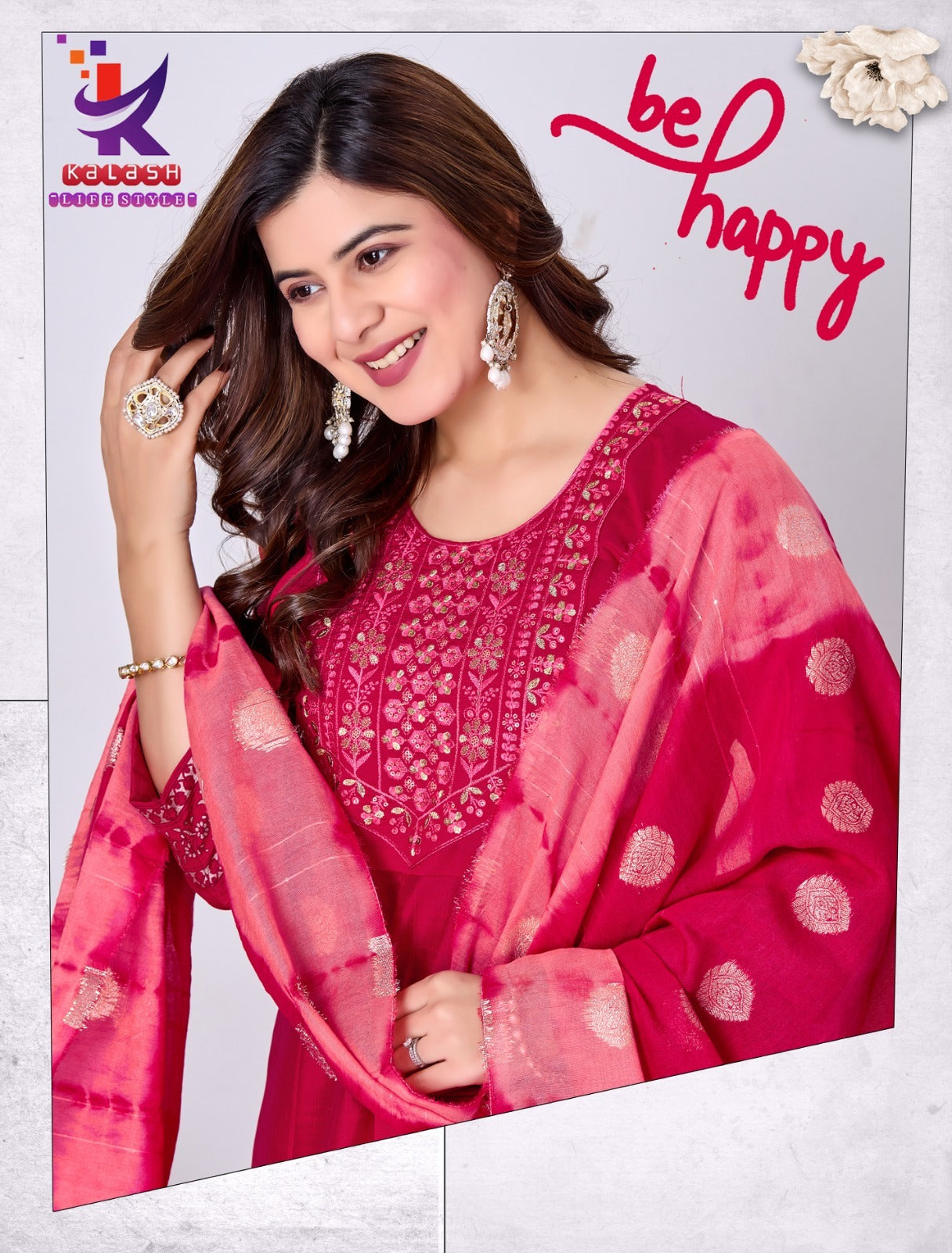 Be Happy Mlm Kalash Lifestyle Vertican Readymade Anarkali Suits Supplier Gujarat