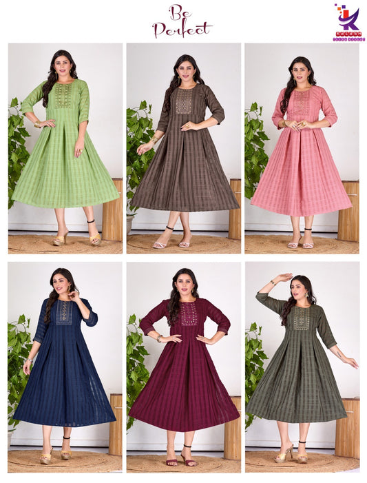 Be Perfect Mlm Kalash Lifestyle Rayon 14Kg Anarkali Kurtis Wholesale