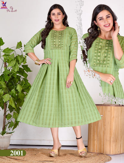 Be Perfect Mlm Kalash Lifestyle Rayon 14Kg Anarkali Kurtis Wholesale